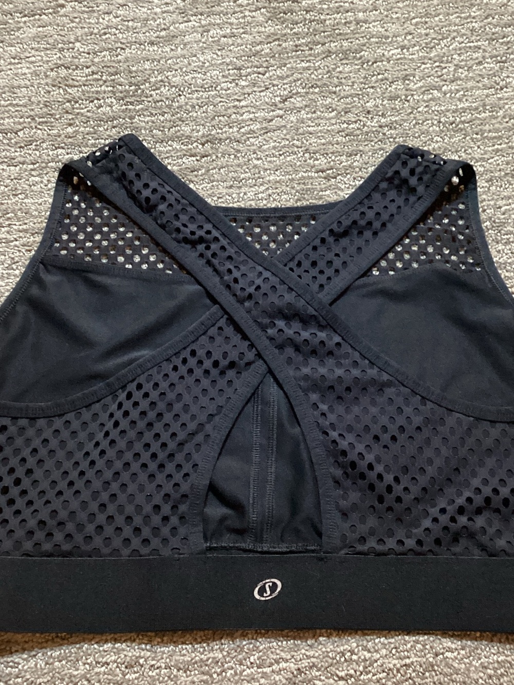 Spalding Black Mesh High-Neck Sports Bra - Picture 5 of 6